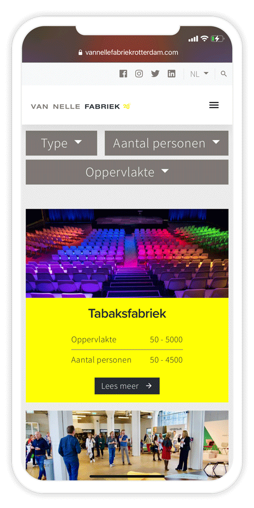 van nelle fabriek events mobile first